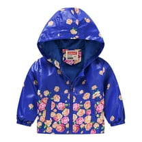 Generic Kids Cartoon Print Hooded Windbreaker Jacket Toddler Boys Girls Casual Jackets Printing Cartoon Hooded Outerwear Zipper Coats Long Sleeve Windproof Coats Toddler Girls Boys Hoody Jacket