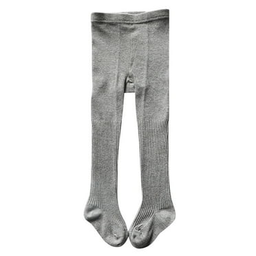 Generic Kids Children Baby Solid Girls Stocking Panty-hose Tight Trousers Comfortable and Soft Tights Cable Knit Leggings Stockings（21 Gray）
