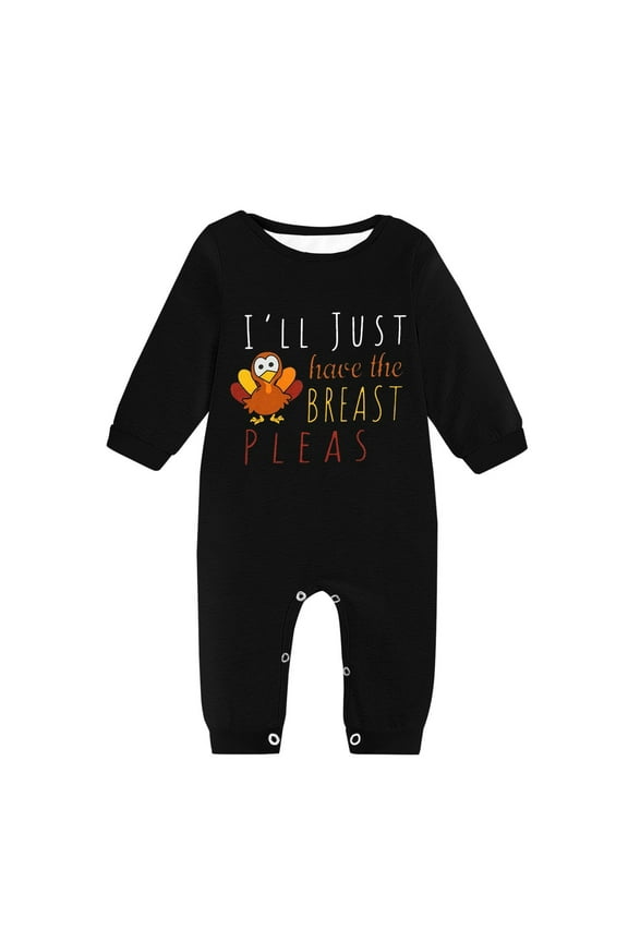 My First Thanksgiving Newborn Baby Turkey Jumpsuit Boys Girls Organic Cotton Long Sleeve 𝐎ne Piece Romper