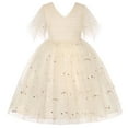 thumbnail image 1 of Generic Kids Christmas Night Gowns Girls Toddler Dress Sleeveless Princess Mesh Wedding Dresses for Children Clothing Fashion for Birthday Holiday Party Gown(6-7 Years,Beige), 1 of 6