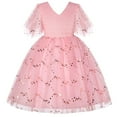 thumbnail image 1 of Generic Kids Christmas Night Gowns Girls Toddler Dress Sleeveless Princess Mesh Wedding Dresses for Children Clothing Fashion for Birthday Holiday Party Gown(5-6 Years,Pink), 1 of 5
