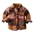 thumbnail image 1 of Generic Kids' Classic Checkered Shirt Jacket Boys' Casual Plaid Print Top Coat Toddler Boys Girls Shirt Coat Jacket Plaid Long Sleeve Kids Turn Down Collar Button Tops Girls Outerwear Jackets & Coats, 1 of 8