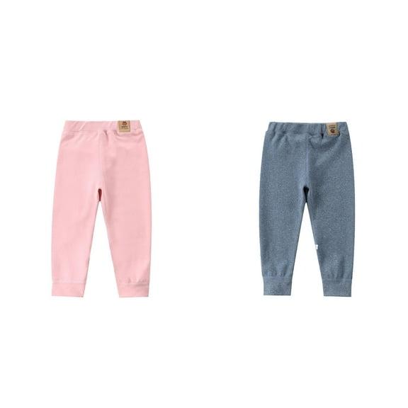 Generic Kids Clothing Baby Boys Girls Cotton Pants Toddler Thicked Lined Casual Trousers Leggings Winter Pants Vintage Athletic Basic Jogger (100*1 100*1,Pink*1 Grey*1)