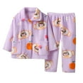thumbnail image 1 of Generic Kids Clothing Set Sleepwear Autumn Winter Solid Color Children's Sleepwear Set Home Clothes For Boys Girls Medium Small Thick Warm Sleepwear(7-8 Years,Purple), 1 of 4
