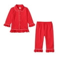 thumbnail image 1 of Generic Kids Clothing Sets Boys Girls Pure Color Red Long Sleeve Shirt Long Pants 2PCS New Year Cardigan Cotton Pajamas Can Wear Outside Fall Winter Clothes Christmas（8-9 Years Black）, 1 of 8