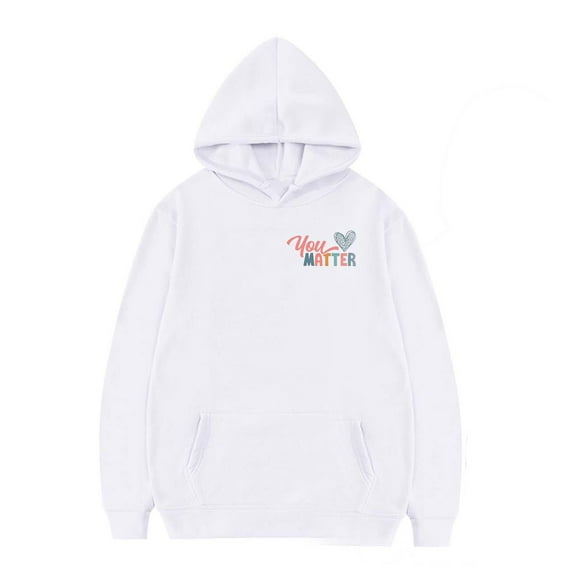 Generic Kids Coat Middle Large Children's Fall DEAR PERSON BEHIND ME Printed Hoodie Casual Versatile Padded Sweater for Fashion Casual Cozy Travel Jacket(5-6 Years,White)