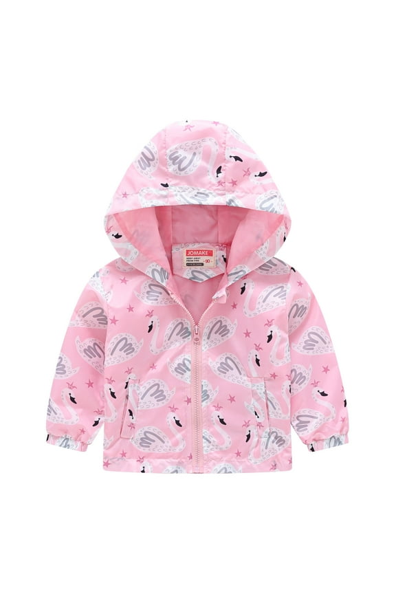Kids' Cute Cartoon Hooded Windbreaker Jacket Toddler Boys Girls Casual Jackets Printing Cartoon Hooded Outerwear Zipper Coats Long Sleeve Windproof Coats Toddler Baby Girl Boy Winter Coats