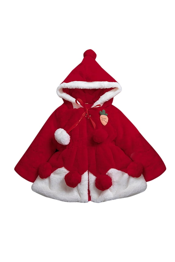 Kids Cute Windproof Jackets Toddler Girls Hooded Coats Jacket Winter Warm Clothes Outwear Bunny Rabbit Ear Hooded Windproof Snowsuit(Red,5-6 Years)
