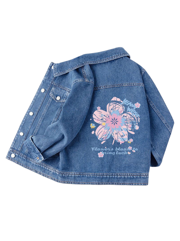 Kids Denim Jacket Toddler Jean Jacket Back to School Outfit Birthday Coat for Girls Boy Personalized Y2K Embroidery Outerwear