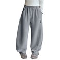 thumbnail image 1 of Generic Kids Girls Baggy Joggers Pants Pull on Sweatpants Barrel Leg Trousers/Elastic Waist Track Pants, Athletic School Trousers, 1 of 4