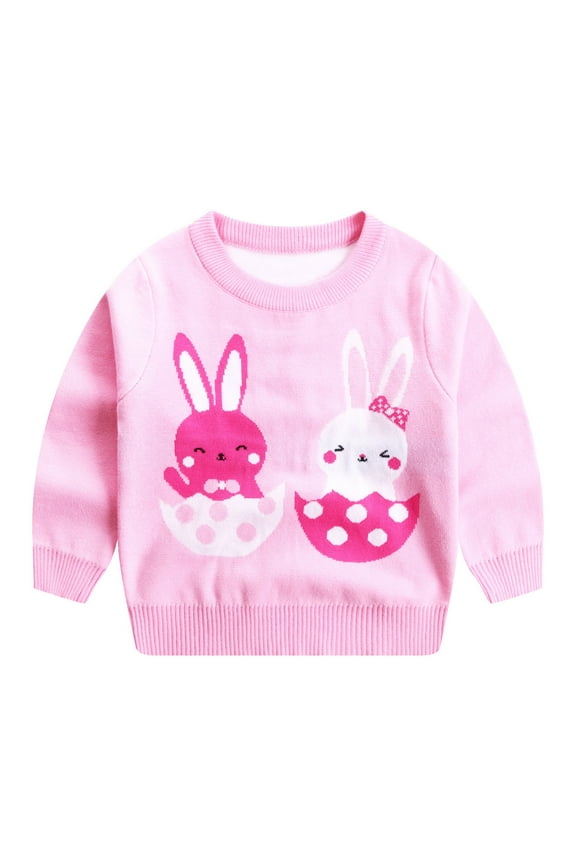 Kids Girls Knitted Cardigan Easter Outfit Toddler Boy Girl Rabbit Bunny Sweater Top Coat Pullover Fall Winter Cute Clothes Halloween Sweaters