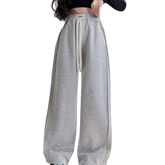 Generic Kids Girls Wide Leg Baggy Sweatpants Kids Straight Leg Loose Track Pants Drawstring Teen Boysfriend Casual Athletic Joggers