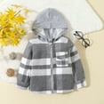 thumbnail image 1 of Generic Kids Jackets Work Fall Boys' Plaid Lapel Brushed Long Sleeve Top for Fashion Casual Cozy Lightweight Breathable Travel Jacket(3-4 Years,Grey), 1 of 8
