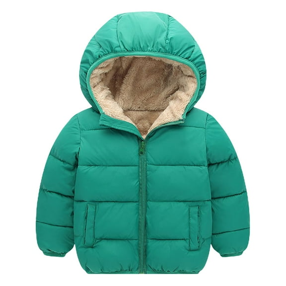 Generic Kids Light Coat Casual Autumn Winter Toddler Girl Boy Long Sleeved Hooded and Down Padded Jackets for Outdoors Fashion Lightweight Clothing(4-5 Years,Green)