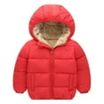 thumbnail image 1 of Generic Kids Light Coat Casual Autumn Winter Toddler Girl Boy Long Sleeved Hooded and Down Padded Jackets for Outdoors Fashion Lightweight Clothing(6-7 Years,Red), 1 of 4