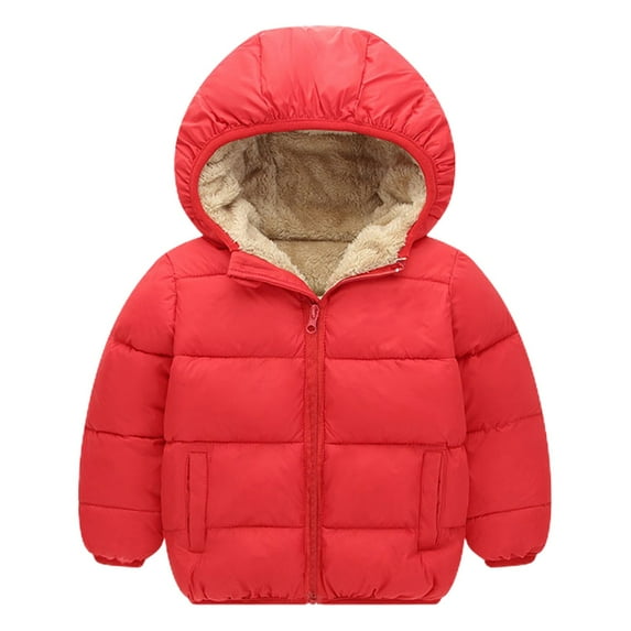 Generic Kids Light Coat Casual Autumn Winter Toddler Girl Boy Long Sleeved Hooded and Down Padded Jackets for Outdoors Fashion Lightweight Clothing(6-7 Years,Red)