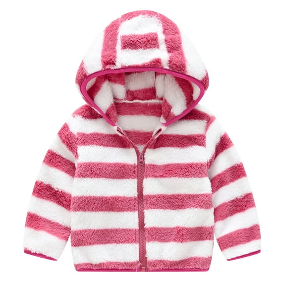 Generic Kids Lightweight Long Sleeve Hoodie Children'S Striped Long Sleeve Top Toddler Boys Girls Winter Long Sleeve Fashion Stripe Thick Warm Hooded Tops Soft Coat Jacket Kids Winter Coat