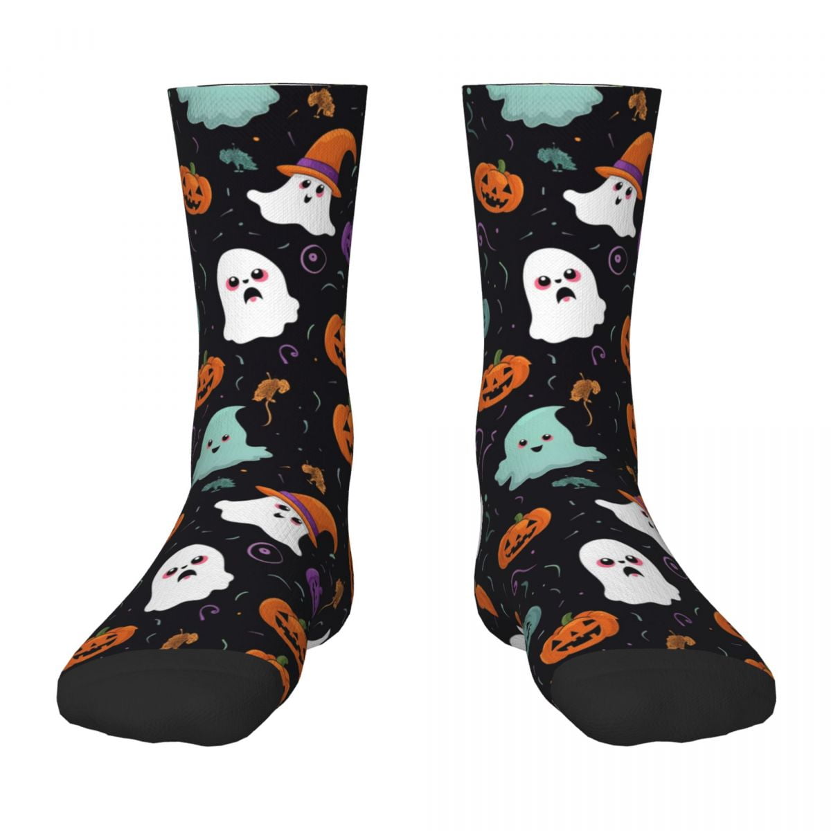 Generic Kids Mid-Calf Socks (3D Printed) Halloween Pumpkins, Ghosts ...