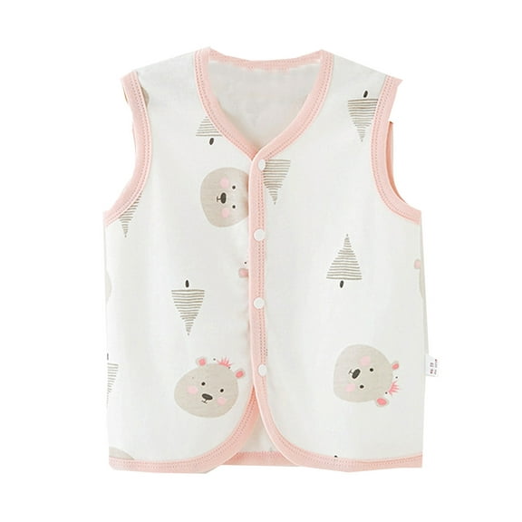 Generic Kids O Neck Tops Toddler Baby Boys Girls Winter Sleeveless Cartoon Coat Outwear Warm Coat Vest Jacket Bear Elephant Tiger 0-4 Years