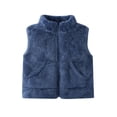 thumbnail image 1 of Generic Kids Plush Vests Outerwear,Sleeveless,Stand Collar,Lightweight,Fall Winter,Fashion,Casual,Soft,Running,Waistcoat,With Pockets, 1 of 5
