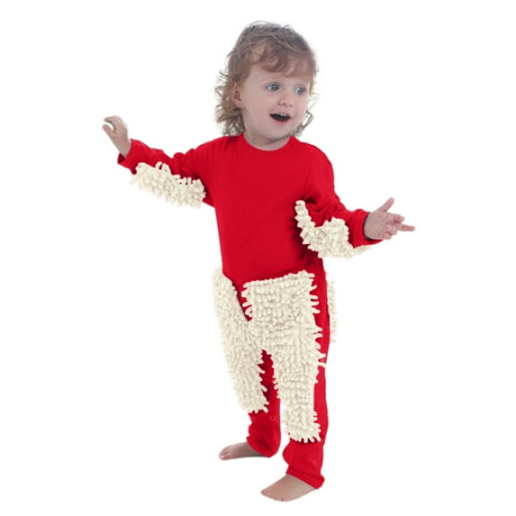 Generic Kids Pull On Romper Baby Girls Boys Crawling Babys Solid Mop Onesie Romper Jumpsuit for Fashion Casual Soft Comfortable Clothes (6-12 Months,Red)