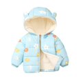 thumbnail image 1 of Generic Kids' Quilted Hooded Cotton Jacket For Winter Toddler Bear Ears Long Sleeve Hooded Girls Snow And Windproof Zipper Coat Winter Warm Daily Wear Long Sleeve Solid Color Sweater Coats, 1 of 3
