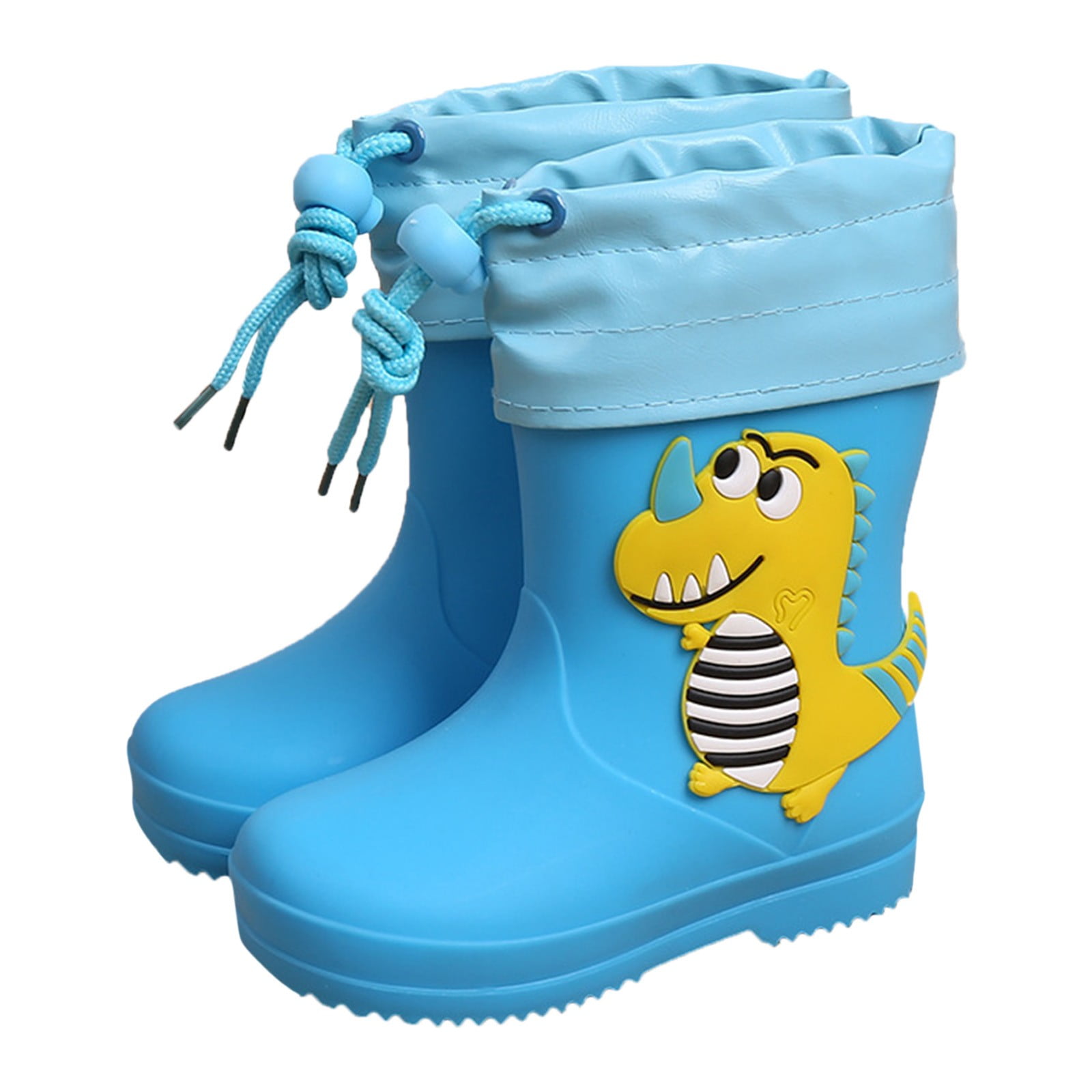 Generic Kids Rain Boots Classic Children Waterproof Rain Boot PVC Rubber Water Shoes Kid Baby Cartoon Shoes for Girls and Boys Fun Patterns(11-11.5 Years,Blue)