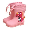 thumbnail image 1 of Generic Kids Rain Boots Classic Children Waterproof Rain Boot PVC Rubber Water Shoes Kid Baby Cartoon Shoes for Girls and Boys Fun Patterns(9-9.5 Years,Pink), 1 of 6