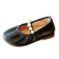 thumbnail image 1 of Generic Kids Shoes Toddler Little Girl Dress Shoes Casual Slip On Ballet Flat Princess Shoes for Wedding Party School Princess Dress Shoes (5 Years,Black), 1 of 9