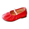 thumbnail image 1 of Generic Kids Shoes Toddler Little Girl Dress Shoes Casual Slip On Ballet Flat Princess Shoes for Wedding Party School Princess Dress Shoes (9 Years,Red), 1 of 9