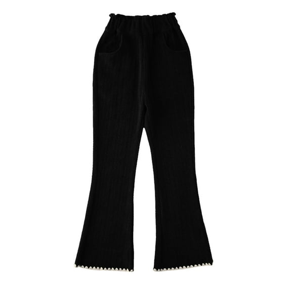 Generic Kids Skinny High-Waist Bell Bottom Jeans Girls Elasticated Waist Flared Pants Tollder Girl High Elastic Waist Flare Leg Pants Casual Long Bell Bottom Trousers