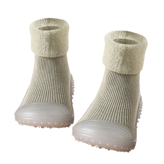 Generic Kids Sport Shoes Toddler Baby Boys Girls Solid Warm Knit Soft Sole Rubber Socks Slipper Stocking Shoes 04 Years