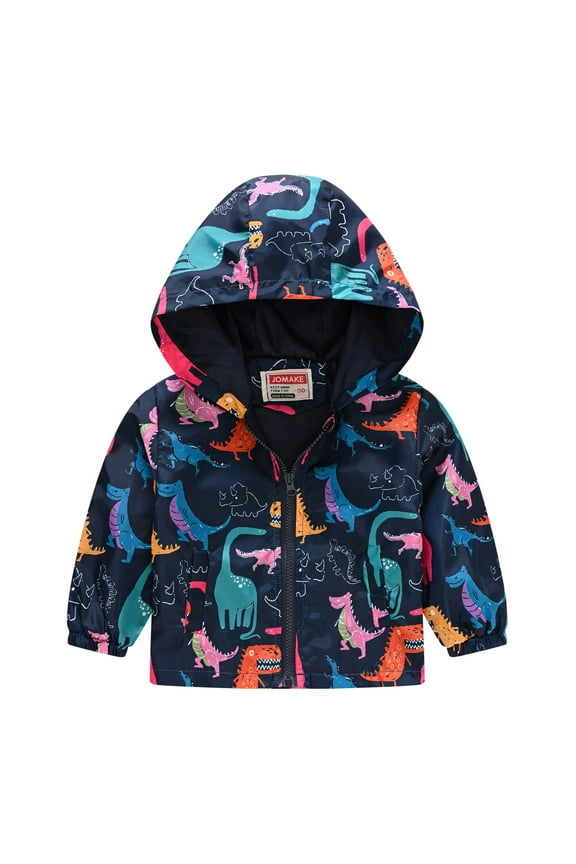 Kids' Stylish Cartoon Print Hooded Jacket Toddler Boys Girls Casual Jackets Printing Cartoon Hooded Outerwear Zipper Coats Long Sleeve Windproof Coats Toddler Baby Girls Boys Hooded Jacket