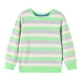 thumbnail image 1 of Generic Kids Sweatshirts Soft Cotton Warm Crewneck Cartoon Stripes Long Sleeve Pullover Sweatshirts Fall Winter Clothes for Boys Or Girls（5-6 Years Green）, 1 of 7