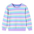 thumbnail image 1 of Generic Kids Sweatshirts Soft Cotton Warm Crewneck Cartoon Stripes Long Sleeve Pullover Sweatshirts Fall Winter Clothes for Boys Or Girls（5-6 Years Purple）, 1 of 7