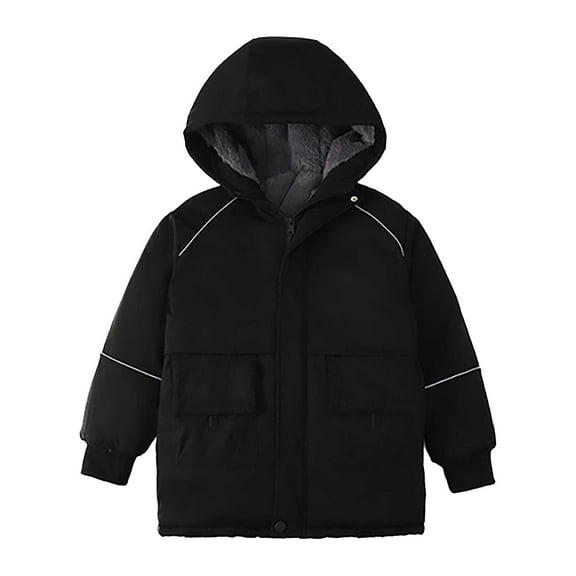 Generic Tops Autumn Toddler Boys Girls Coat 2 Colors Solid Denim Long Sleeve Single Patchwork Hooded Jackets Tops Cowboy Overcoat Hoodie Casual Outwear(9-10 Years,Black)