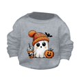 thumbnail image 1 of Generic Toddler Baby Girls Boys Halloween Cute Little Bats Pumpkin Printed Round Neck Sweater Hoodie Autumn Winter Clothes for Home Outdoor Indoor（3-4 Years Gray）, 1 of 4