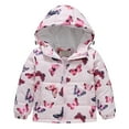 thumbnail image 1 of Generic Kids Warm Overcoats Windproof Toddler Boys Girls Winter Hooded Cartoon Printed Top Long Sleeve Zipper Padded Thick Jacket with Pockets(B,5-6 Years), 1 of 9