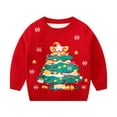 thumbnail image 1 of Generic Kids Winter Holiday Print Hoodie Christmas-Themed Children'S Graphic Sweatshirt Toddler Boys Girls Christmas Sweaters New Year's Knitwear Cute Tulle Holiday Party Top, 1 of 8