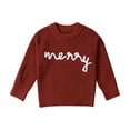 thumbnail image 1 of Generic Kids' Winter Holiday Sweater Boys Girls Babies Toddlers Christmas Vintage Style Letters Merry Embroidery Warm Sweater Girls' New Hooded Sweatshirt, 1 of 8