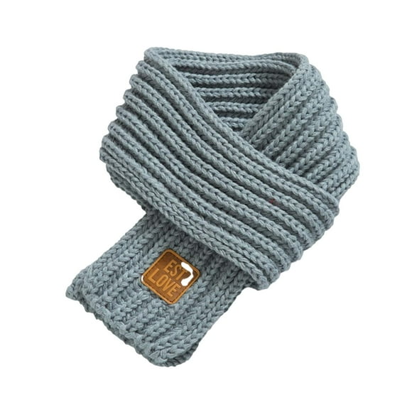 Generic Kids Winter Scarf Coldproof Solid Color Knitted Scarves Wrap For Toddler Boy Girls Kids Scarf Winter Knitted Kids Scarves Solid Color Neck Warmer for Children
