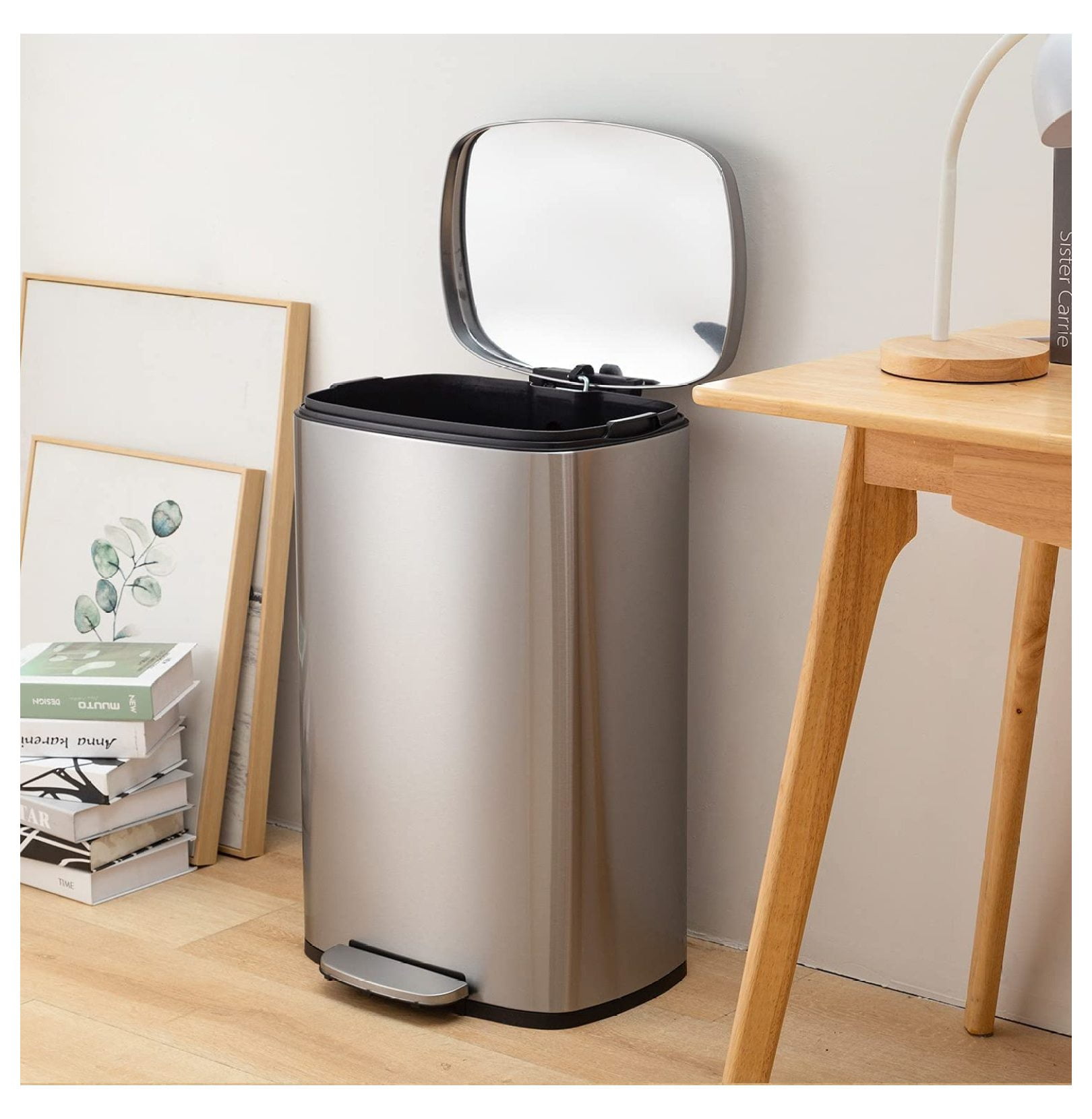 Generic Kitchen Bathroom Trash Can, Bathroom Step Trash Cans with Lids