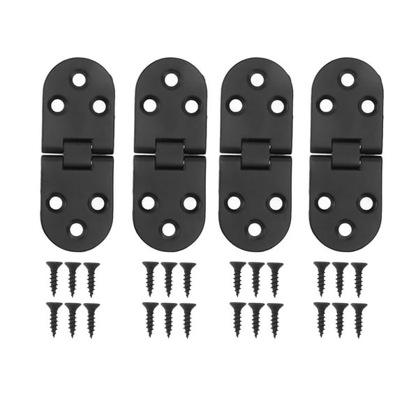 Generic Kitchen Cabinet Hinges, Furniture Hinges, 4 Set Round Hinge 180 Degree Painted Black Zinc Alloy Cabinet Hardware for Door with Screw