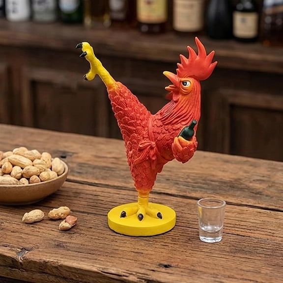 Generic Kung Fu Chicken Statue Resin Fighting Rooster Home Decor