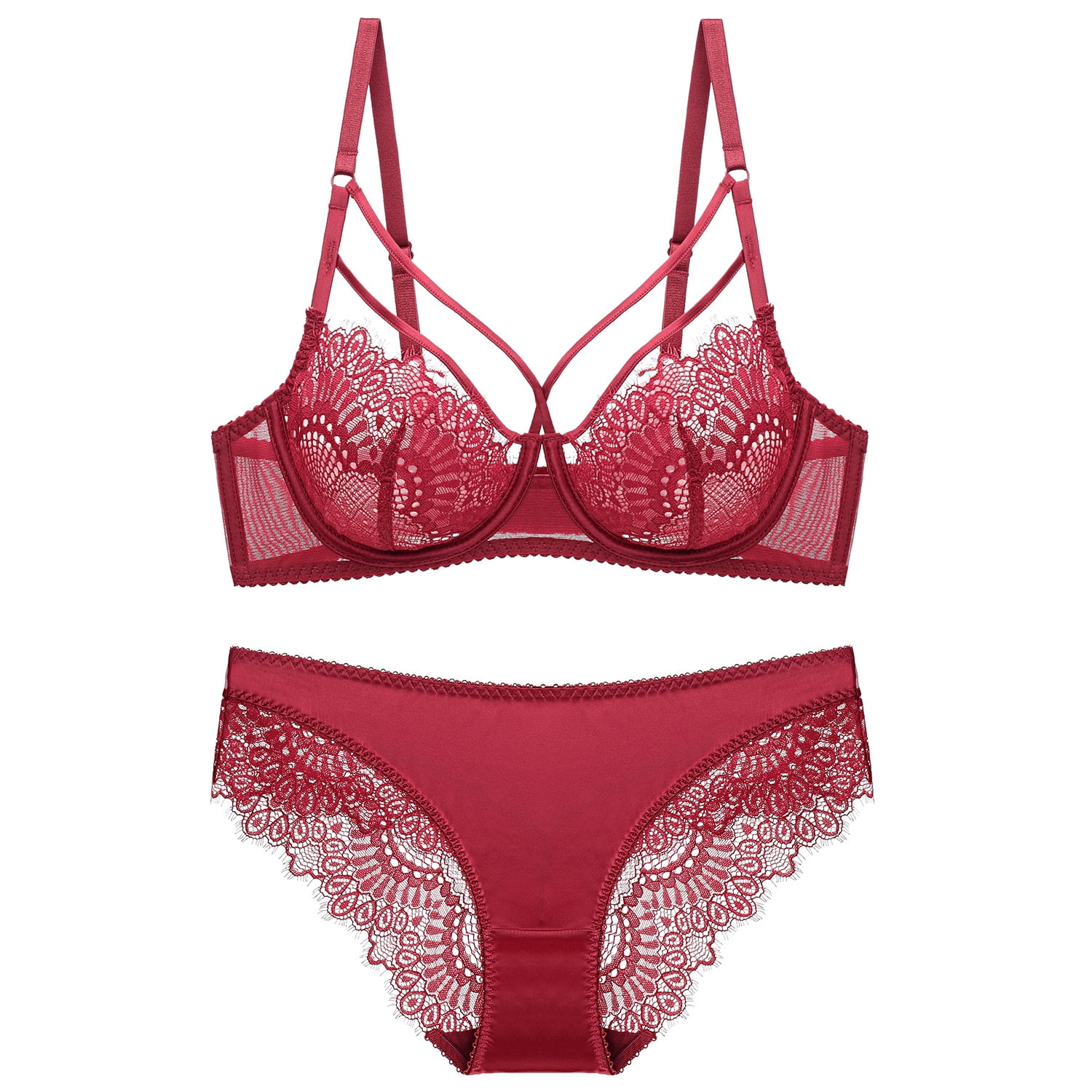 Generic Lace Bra Lady Sexy Underwear Bra Set Big Chest Show Small Super ...