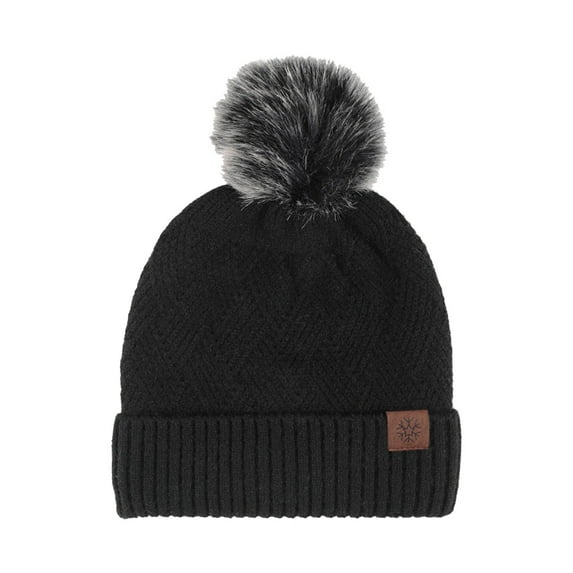 Generic Ladies Pom Pom Cable Knit Beanie Women'S Vintage Knit Hat Women'S Knit Beanie Hat Women Winter Hat Warmer Casual Plush Crochet Multicolor Women Hats Knit Ball Baseball Caps