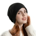 thumbnail image 1 of Generic Ladies' Ribbed Knit Winter Hat Women'S Cabled Knit Slouch Hat Winter Knitted Pile Hat Warm Confinement Hat Wild Hat Female Big Head Circumference Baotou Cold Hat Unisex Knit Beanie Cap, 1 of 3