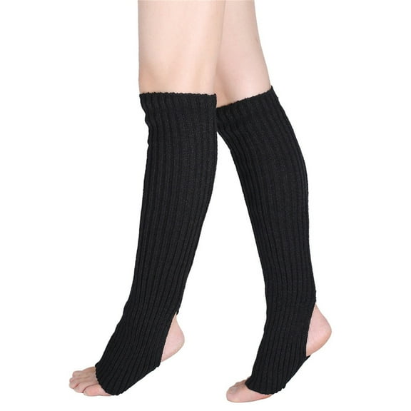 Generic Ladies Stylish Over-The-Knee Leg Warmers Women's Winter Solid Color Knitted Socks Yoga Dance Foot Sleeves Wool Leg Protectors Stepping Feet Stacking Socks