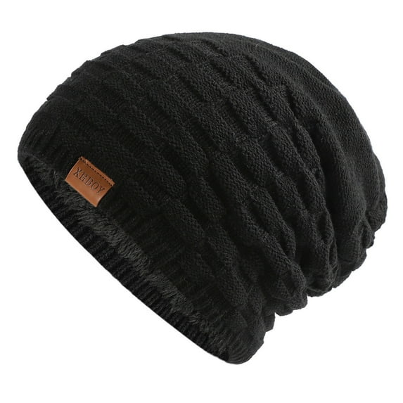 Generic Ladies Urban Style Knit Beanie Ladies Minimalist Knit Slouchy Beanie Women's Foldable Handmade Ear Protection Warm Wool Cap Cotton Slouchy Hat Knitted Hat Windproof Cold Sweat Hat