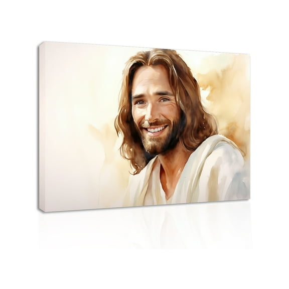 Generic Laughing Christ Christ's Embrace Jesus Picture Jesus Painting Jesus Art Christ's Smile Jesus Canvas Poster and Wall Art Picture Print Modern Paintings for Family Living Room Framed